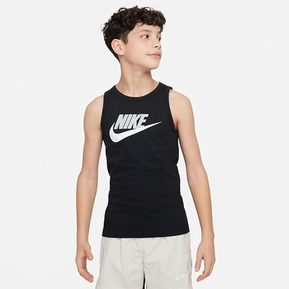 Nike Big Kids Sportswear Essential Tank Top Cotton Sleeveless Black Size M NWT